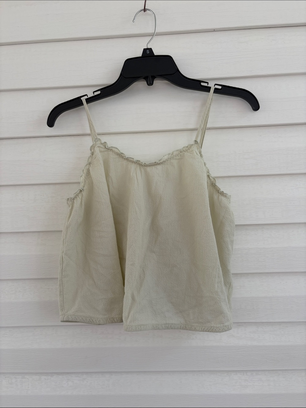 H&M Sage Green Ruffle Cami Tank Top S Coastal Boho Minimalist